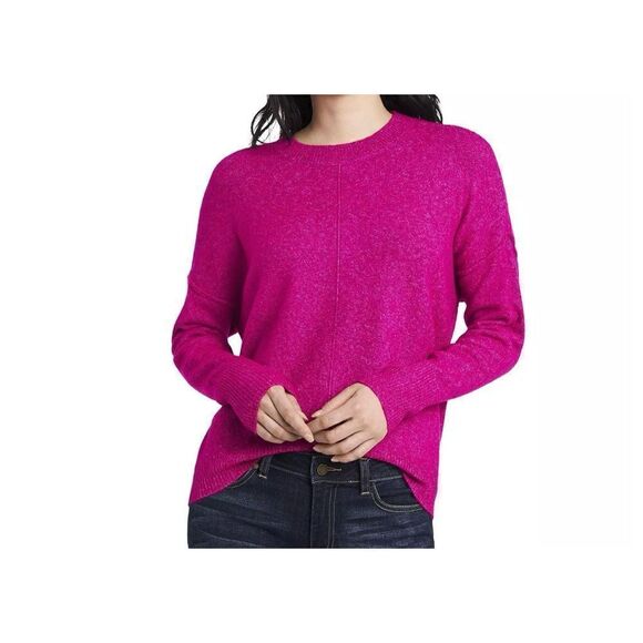 Vince Camuto Sweater Euphoria Crew Neck Drop Shoulder Fuchsia Pink Heather XL - Picture 3 of 11